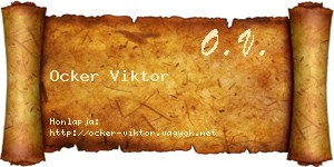Ocker Viktor névjegykártya